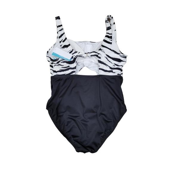 NEW Beach Betty Women's One Piece Swimsuit Black White Size Large - Picture 12 of 12